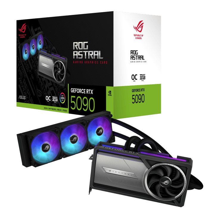 کارت گرافیک ROG Astral LC RTX 5090 در کیس گیمینگ